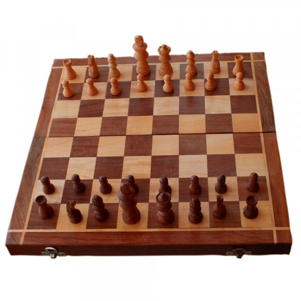 Decorative wooden Chessboard in beige and ivory